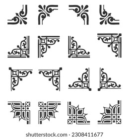 Vector collection of vector hand drawn corners for design frames invitations greeting cards