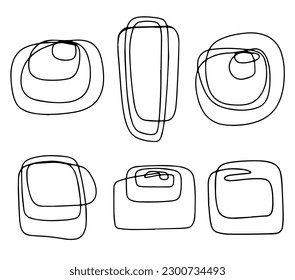 Vector collection Hand drawn curved and wavy lines. Dirty doodle, thin curved lines illustration.