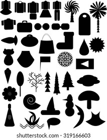 Vector collection of hand drawn design elements. Different objects. 