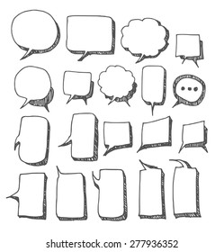 Vector Collection of Hand Drawn Doodle Style Speech Bubbles