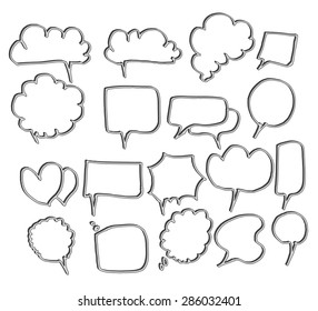 Vector Collection of Hand Drawn Doodle Style Speech Bubbles