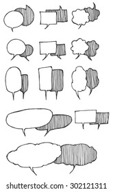 Vector Collection of Hand Drawn Doodle Style Speech Bubbles