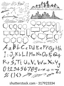 Vector Collection of Hand Drawn Doodle Style Speech Bubbles
