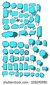 Vector Collection of Hand Drawn Doodle Style Speech Bubbles
