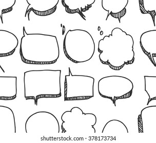 Vector Collection of Hand Drawn Doodle Style Speech Bubbles