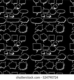 Vector Collection of Hand Drawn Doodle Style Speech Bubbles seamless
