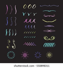 Vector collection of hand drawn doodle vignettes for postcards, suggestions and other types of your design.Real pastel texture.