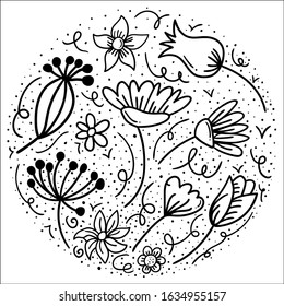Vector Collection of Hand Drawn Doodles flowers.