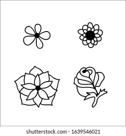 Vector Collection of Hand Drawn Doodles flowers.