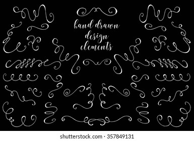 Vector collection of hand drawn elements.Hand drawn set of design elements. Hand sketched modern labels. 