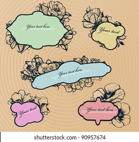 vector collection of hand drawn floral frames