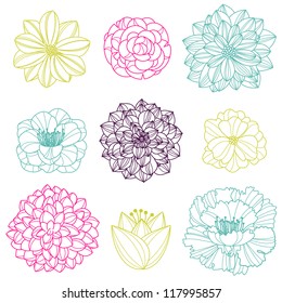 Vector Collection of Hand Drawn Flowers