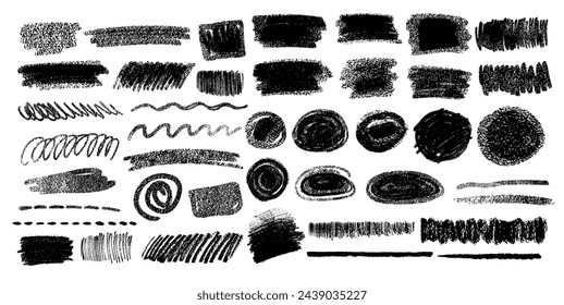 Colección vectorial de elementos de diseño de grunge dibujado a mano garabatos abstractos