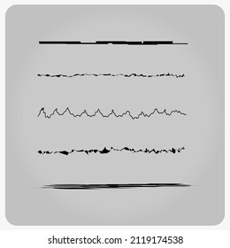 Colección vectorial de líneas dibujadas a mano, líneas de pincel, trazos de pincel, subrayado