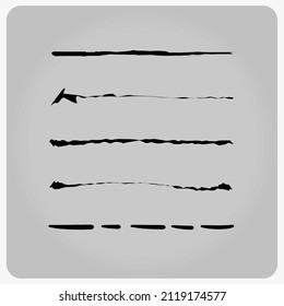 Colección vectorial de líneas dibujadas a mano, líneas de pincel, trazos de pincel, subrayado