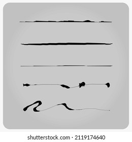 Colección vectorial de líneas dibujadas a mano, líneas de pincel, trazos de pincel, subrayado