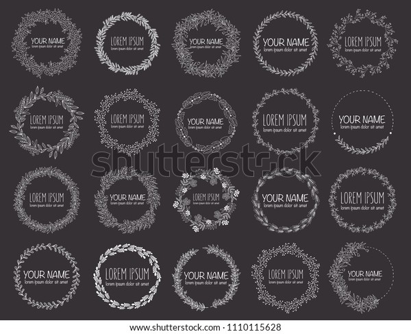 Vector Collection Hand Drawn Logo Templates Stock Vector (Royalty Free ...