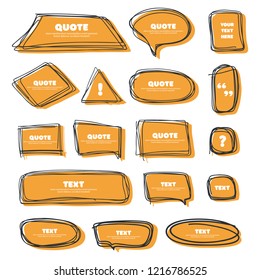Vector collection of hand drawn quote blank templates