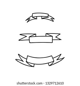 Vector collection of hand drawn ribbons