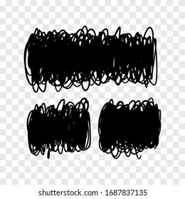 Vector collection of hand drawn scrawl sketch. Chaos pattern