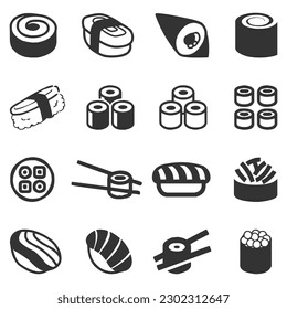 vector collection of hand drawn sushi doodles