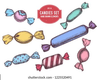 Vector collection of hand drawn sweets