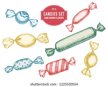 Vector collection of hand drawn sweets