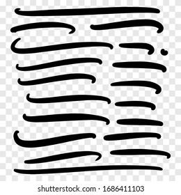 Vector collection of hand drawn underline