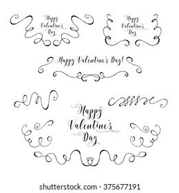 Vector collection of hand drawn Valentines Day elements.Vintage badges. Hand sketched modern labels. Hand drawn set of design elements. Valentines Day doodle patterns collection.