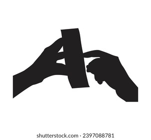 mano de colección vectorial sosteniendo una silueta de papel