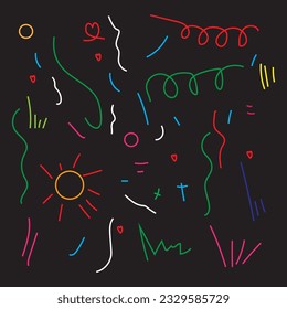 Vector a collection of handdrawn doodles elements set