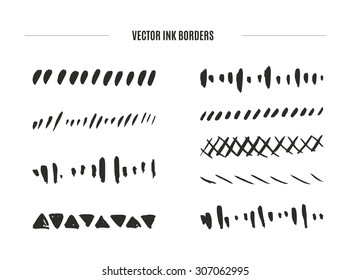 Vector collection of handdrawn ink borders and swirls for your design.