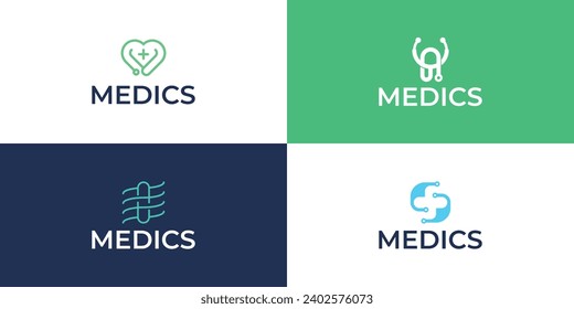 Vector collection of health, hospital, clinic, doctor logo