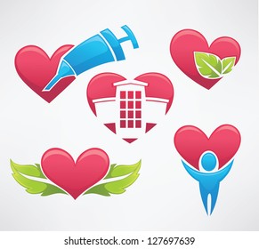 vector collection of health,  and medicine symbols and icons