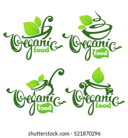 vector collection of healthy cooking logo and  organic food symbols