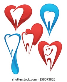 vector collection of healthy teeth, dental symbols and icons