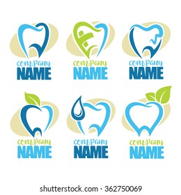 vector collection of healthy teeth, dental symbols, logo and icons