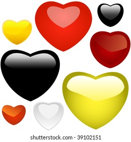 Colección vectorial de iconos cardíacos.