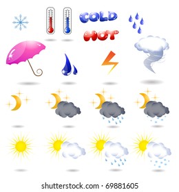 Vector collection of high quality weather icons