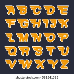 Vector collection of high speed font alphabet letters. Graphic design template elements for your company.