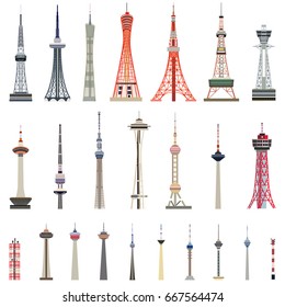 vector collection of high towers