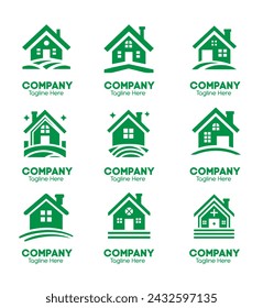 Colección vectorial de diseño de logotipos para el hogar