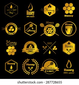 vector collection of honey badges