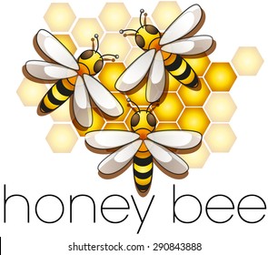 Vector Collection Honey Bees Beehive Stock Vector (Royalty Free ...