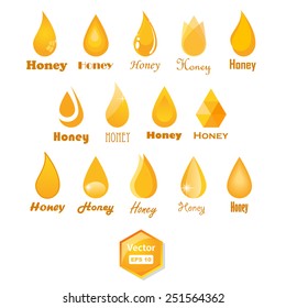 vector collection of honey drop icons