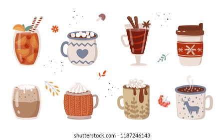 Vector Collection Hot Drinks Hot Chocolate Stock Vector (royalty Free 