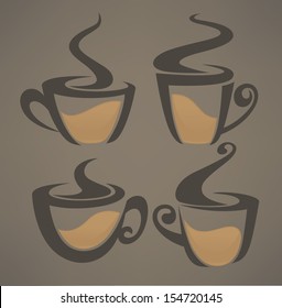 Vector collection of hot and sweet drinks symbols and emblems