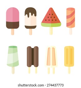 Vector collection of ice cream and dessert icons design set