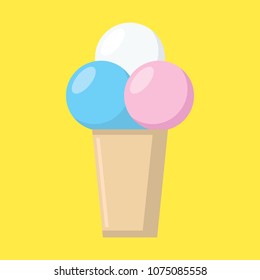 Vector collection of ice creams set on color background