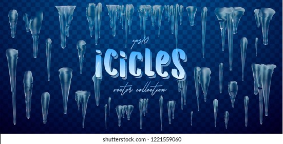 Colección vectorial de partículas aisladas en el fondo, transparente, hielo. 3d Decoración invernal, Navidad, textura de nieve, elementos blancos, diseño navideño, músculos vectoriales de nieve.